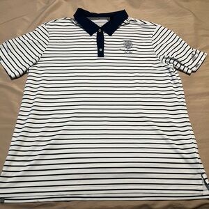 Adidas Trump National Golf Club Tennis Polo White Navy Stripe Mens Size XL